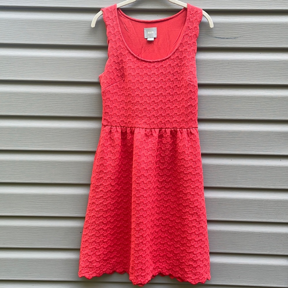 Maeve Coral Caye Scalloped A-Line Dress